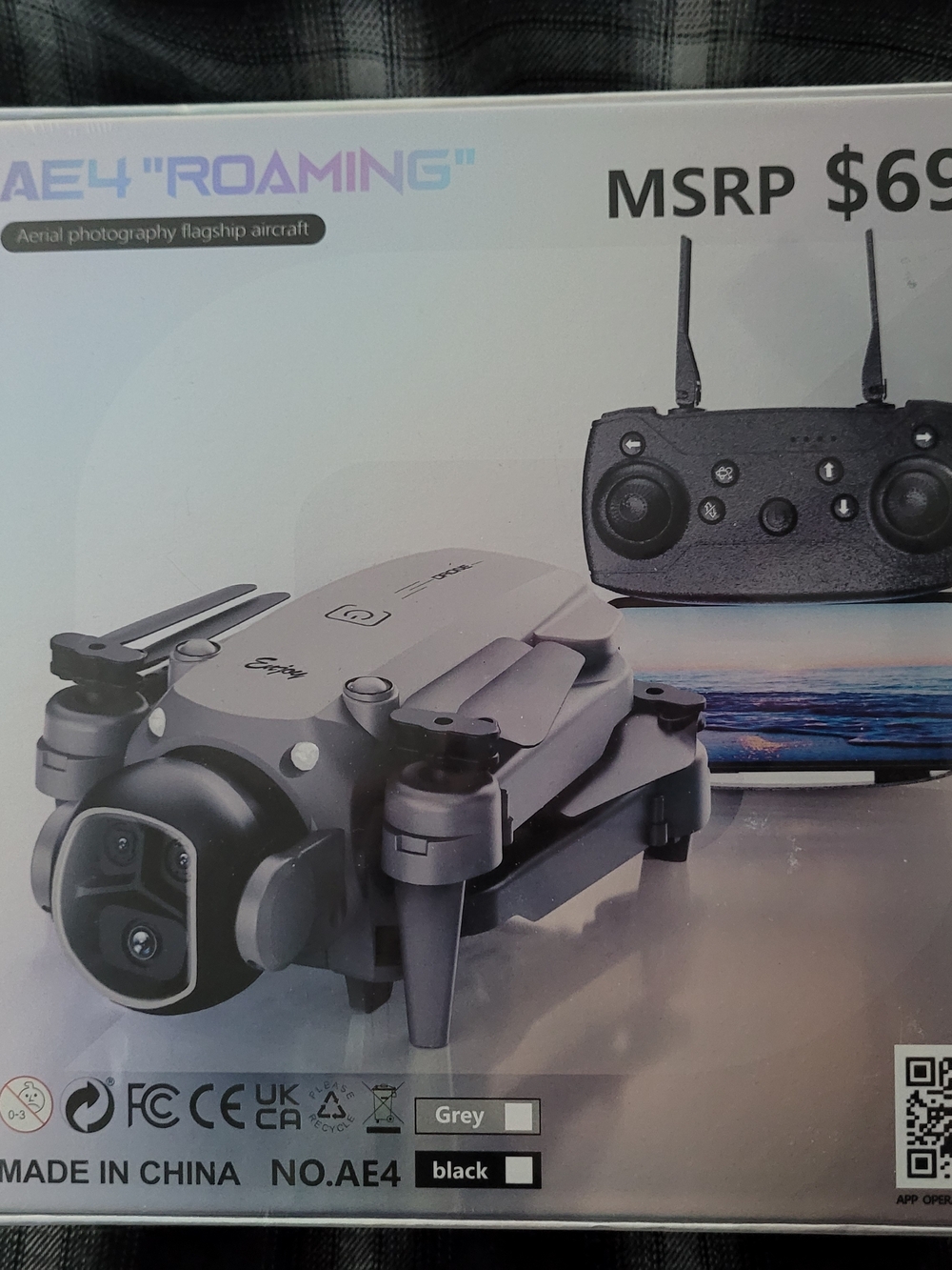 AE4 "Roaming" Foldable Drone in Grey
